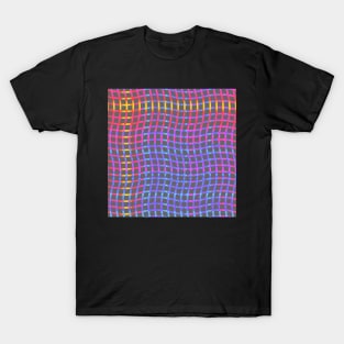Wavy Plaid Rainbow on Grey Repeat 5748 T-Shirt